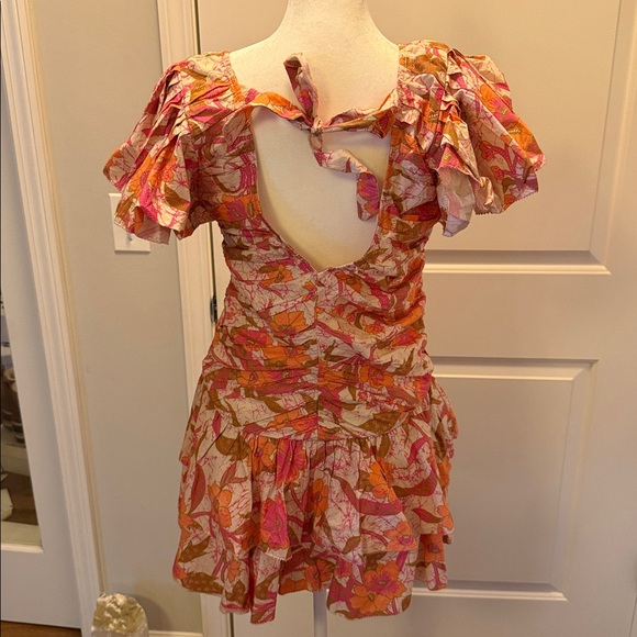 Vibrant Pink Floral Mini Dress - Picture 5 of 5
